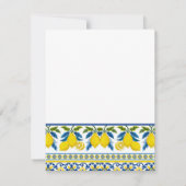 Blauw Geel Citroen Waterverf Mediterraan RSVP Kaart (Achterkant)