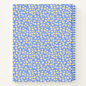 Blauw Geel Coquette Bloemen Gepersonaliseerde Spir Notitieboek (Achterkant)