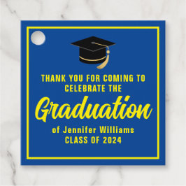 Blauw Geel Custom 2025 Graduation Party Bedankjes Labels