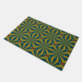 Blauw & Geel Custom Size Tribal Dog Feeding Mat (Schuin)