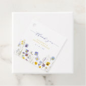 Blauw & Geel Dank Je Wel Bloemrijke Bruidsmeisjesb Bedankjes Labels (In situ)