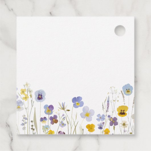 Blauw & Geel Dank Je Wel Bloemrijke Bruidsmeisjesb Bedankjes Labels (Achterkant)