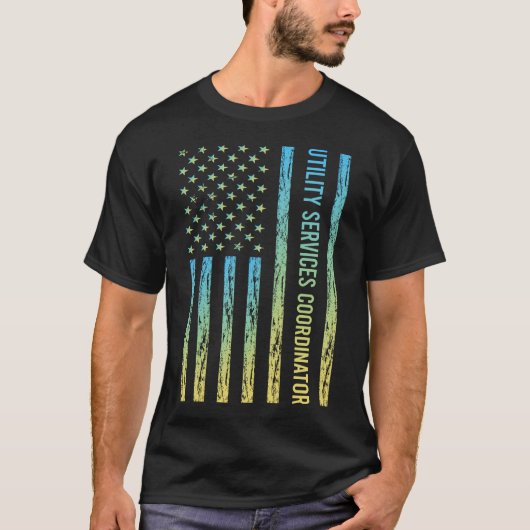 Blauw Geel Dienstencoördinator T-shirt (Voorkant)