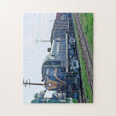Blauw Geel Diesel Locomotief Trein Legpuzzel (Verticaal)