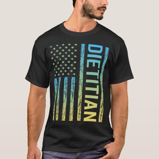 Blauw Geel Diëtist T-shirt (Voorkant)