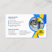 Blauw Geel Druk Washuis Clean Services Visitekaartje (Achterkant)