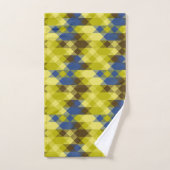 Blauw geel en bruin geometrisch bad handdoek (Handdoek)