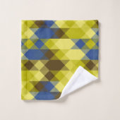 Blauw geel en bruin geometrisch bad handdoek (Wasdoekje)