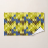 Blauw geel en bruin geometrisch bad handdoek (Handdoek)