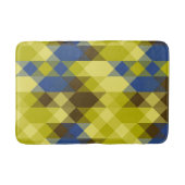 Blauw Geel en bruingeel geometrisch Badmat (Voorkant)