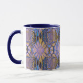 Blauw, geel en Paarse Batik Style Mok (Links)