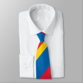 Blauw geel en rood gestreept stropdas (Gebonden)