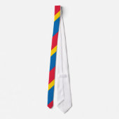 Blauw geel en rood gestreept stropdas (Achterkant)