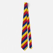 Blauw Geel en rood Regimental Stripe Stropdas (Voorkant)
