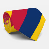 Blauw Geel en Rood Regimentale Streep Stropdas (Opgerold)