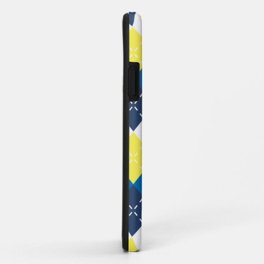 Blauw, geel en wit Argyle personaliseren Case-Mate iPhone Case (Achterkant/rechts)