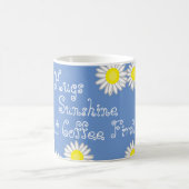 Blauw Geel en Wit Daisy Fun Gezegde Koffiemok (Center)