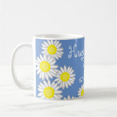 Blauw Geel en Wit Daisy Schattige Gezegde Koffiemok (Links)