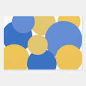 Blauw, geel en wit poka dots ompakken papier inpakpapier vel (Voorkant)