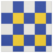 Blauw, geel en wit schaakbord stof (Swatch)