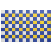 Blauw, geel en wit schaakbord stof (Fat Quarter)