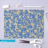 Blauw, geel en wit verf tissuepapier (Craft)
