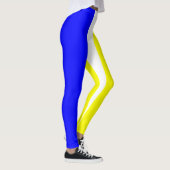 Blauw geel en wit, verticaal gestreept leggings (Rechts)