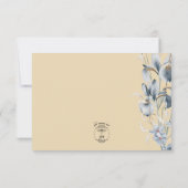 Blauw Geel en Witte Floral sparen de Kaart van de (Achterkant)