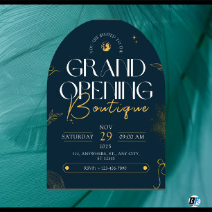 Blauw Geel Esthetische Winkel Grand Opening Boetie Kaart