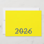 Blauw & Geel Foto Filmstrook Collage Afstuderen Kaart (Achterkant)