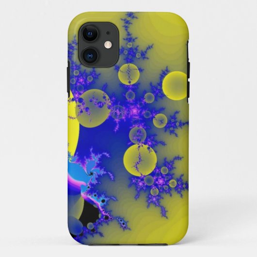 Blauw-geel fractal Case-Mate iPhone case (Achterkant)