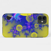 Blauw-geel fractal Case-Mate iPhone case (Achterkant (horizontaal))