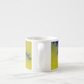 Blauw-geel fractal espresso kop (Achterkant)
