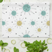 Blauw Geel Franciscan Starburst Midden-eeuw Theedoek (Gevouwen)