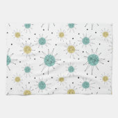 Blauw Geel Franciscan Starburst Midden-eeuw Theedoek (Horizontaal)