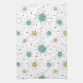 Blauw Geel Franciscan Starburst Midden-eeuw Theedoek (Verticaal)