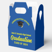 Blauw Geel Gefeliciteerd Graduation Party Bedankdoosjes (Geopend)