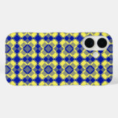 Blauw Geel Geruit Argyle Patroon Case-Mate iPhone Case (Achterkant (horizontaal))