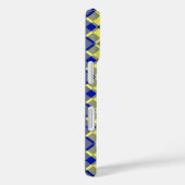 Blauw Geel Geruit Argyle Patroon Case-Mate iPhone Case (Achterkant / Rechts)