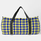 Blauw Geel Geruit Argyle Patroon Groot Plunjezak (Achterkant)