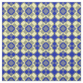 Blauw Geel Geruit Argylespatroon Stof