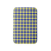Blauw Geel Geruit Argyll Patroon Badmat (Voorkant Verticaal)