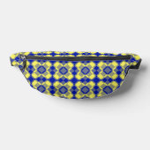 Blauw Geel Geruit Argyll Patroon Heuptasje (Liggend)