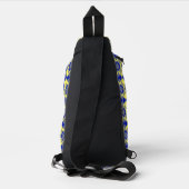 Blauw Geel Geruit Argyll Patroon Sling Bag (Achterkant)