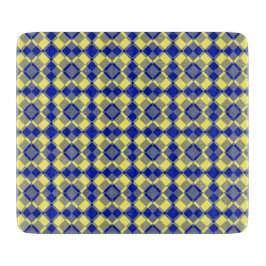 Blauw Geel Geruit Argyll Patroon Snijplank