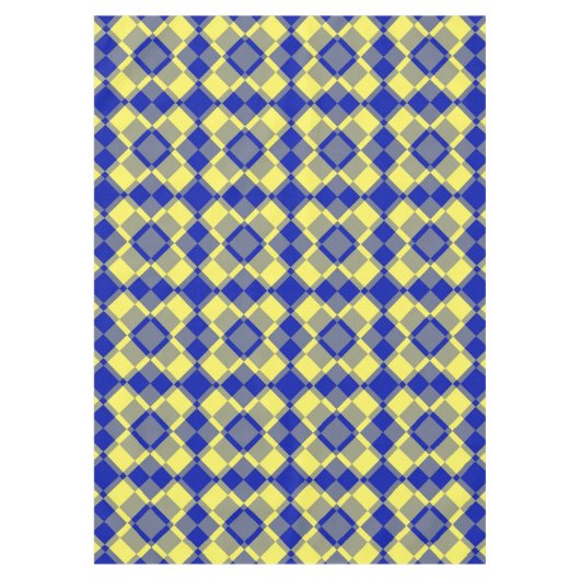 Blauw Geel Geruit Argyll Patroon Tafelkleed (Voorkant)