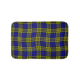 Blauw Geel Geruit Dambord Naadloos Patroon Badmat