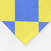 Blauw Geel Geruit Diamant Patroon Fleece Deken (Hoek)