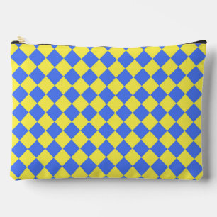 Blauw Geel Geruit Diamantpatroon Groot Etui