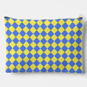 Blauw Geel Geruit Diamantpatroon Groot Etui (Achterkant)